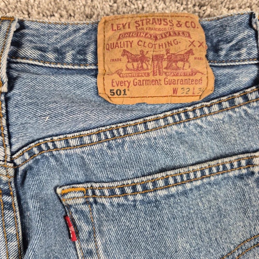 Vintage 90s Levis 501 Jeans Mens 32x34(Fits30x32) Blue Straight Made in Poland